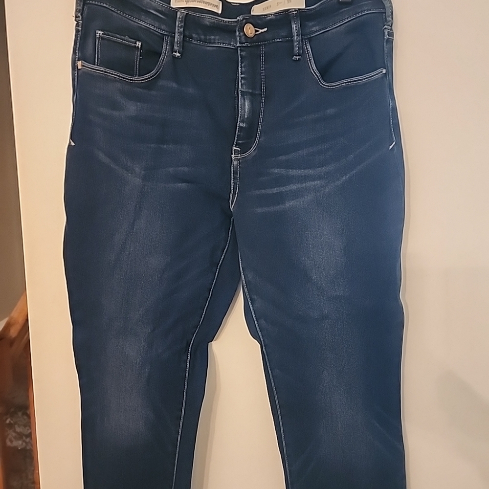 Pilcro And The Letterpress Serif Slim Women's Skinny Jeans in Dark Blue Wash